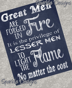 Great men are forged in fire - 6 wood Print