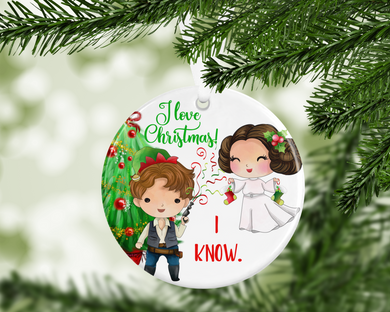 SW - I love you / i Know -  porcelain / ceramic ornament