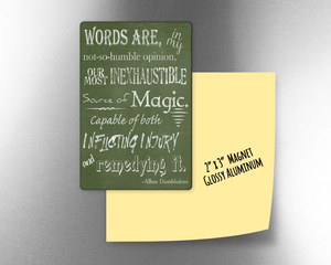 HP - Words are...magic -  2" x 3" Aluminum Magnet