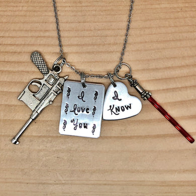 I Love You/I Know Charm Necklace