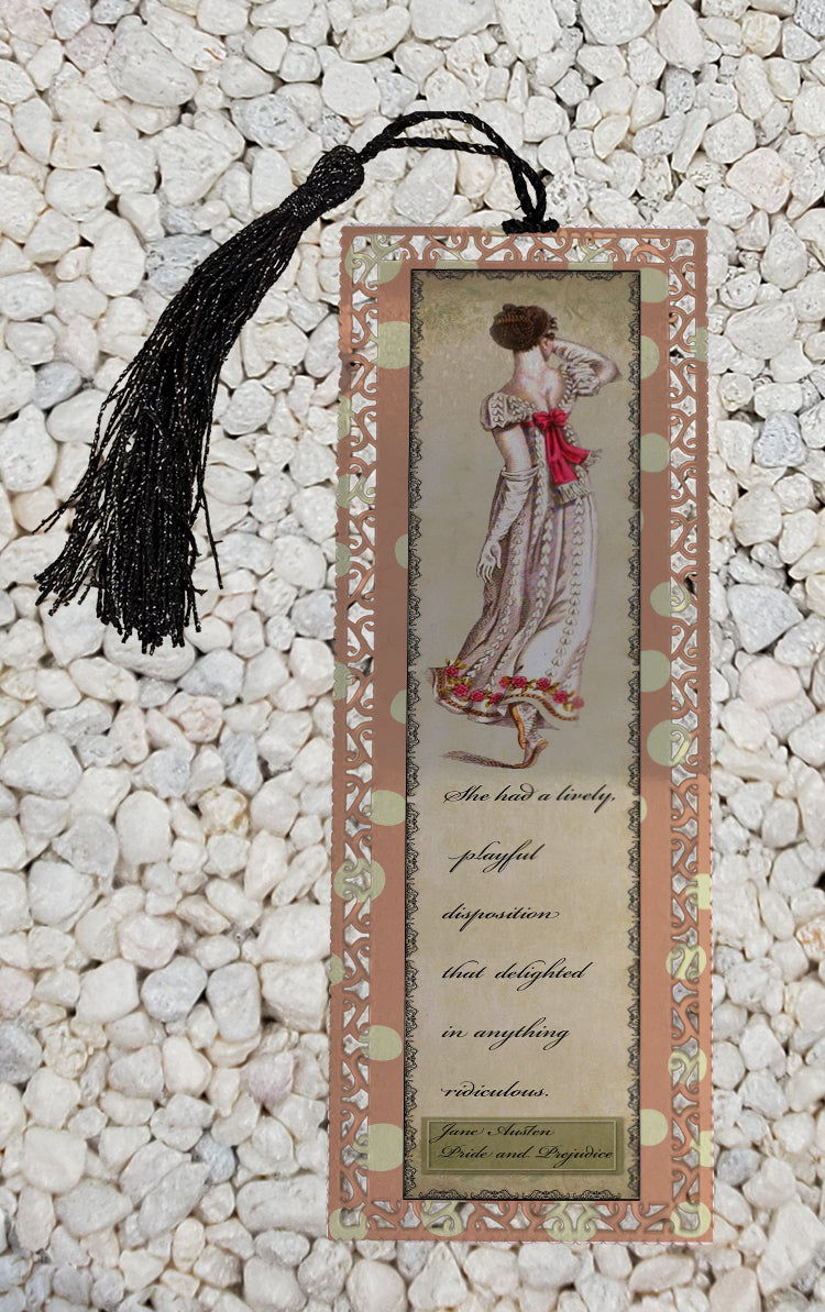 Pride and Prejudice - lively playful disposition - Jane Austen inspired inspired Metal Bookmark