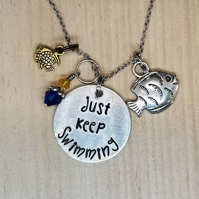 Just Keep Swimming - Charm Necklace