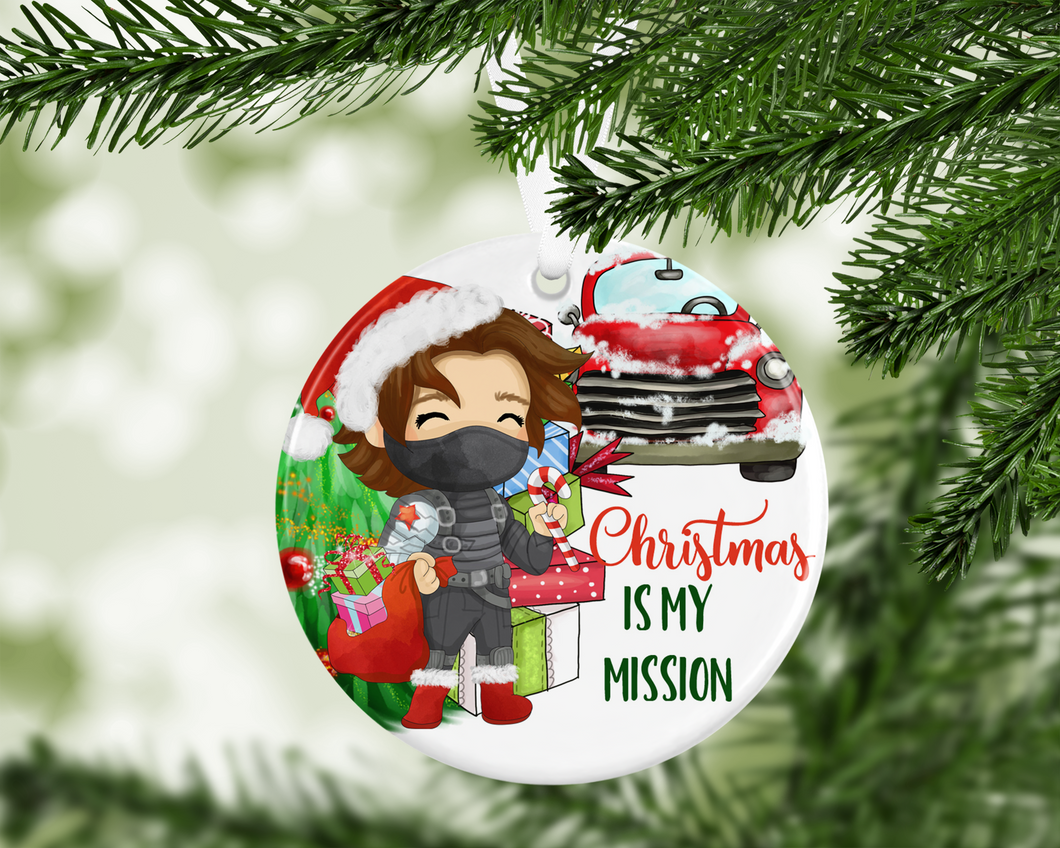 Christmas is my Mission -  porcelain / ceramic ornament