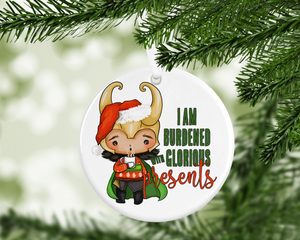 Burdened with glorious presents-  porcelain / ceramic ornament