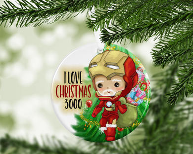 I love Christmas 3000 -  porcelain / ceramic ornament