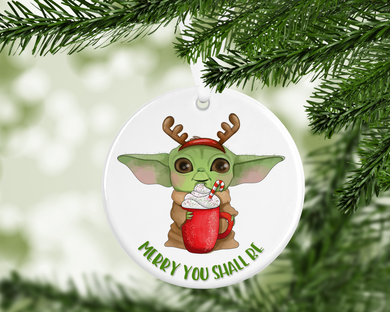 SW - merry you shall be -  porcelain / ceramic ornament