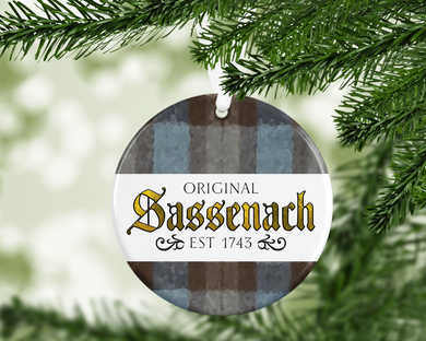 Out - Sassenach plaid -  porcelain / ceramic ornament