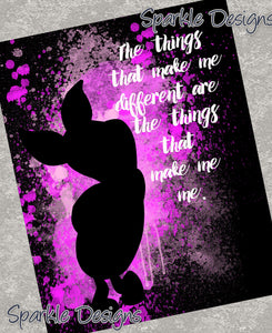 The things that make me different - Piglet 104 wood Print