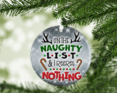 On the naughty list -  porcelain / ceramic ornament