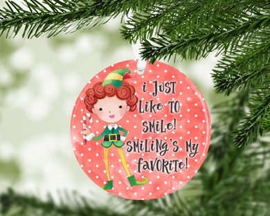 ELF - Smiling's my favorite -  porcelain / ceramic ornament