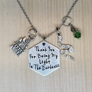 Thank You For Being My Light In The Darkness - Charm Necklace