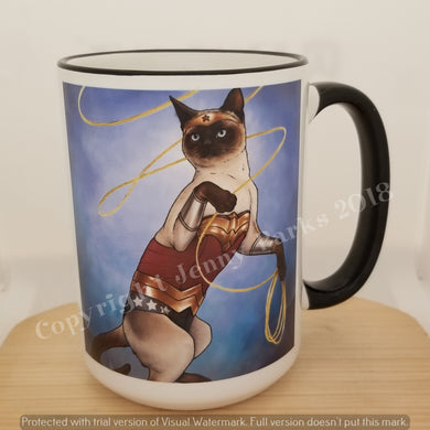 Wonder Cat 15 oz coffee mug